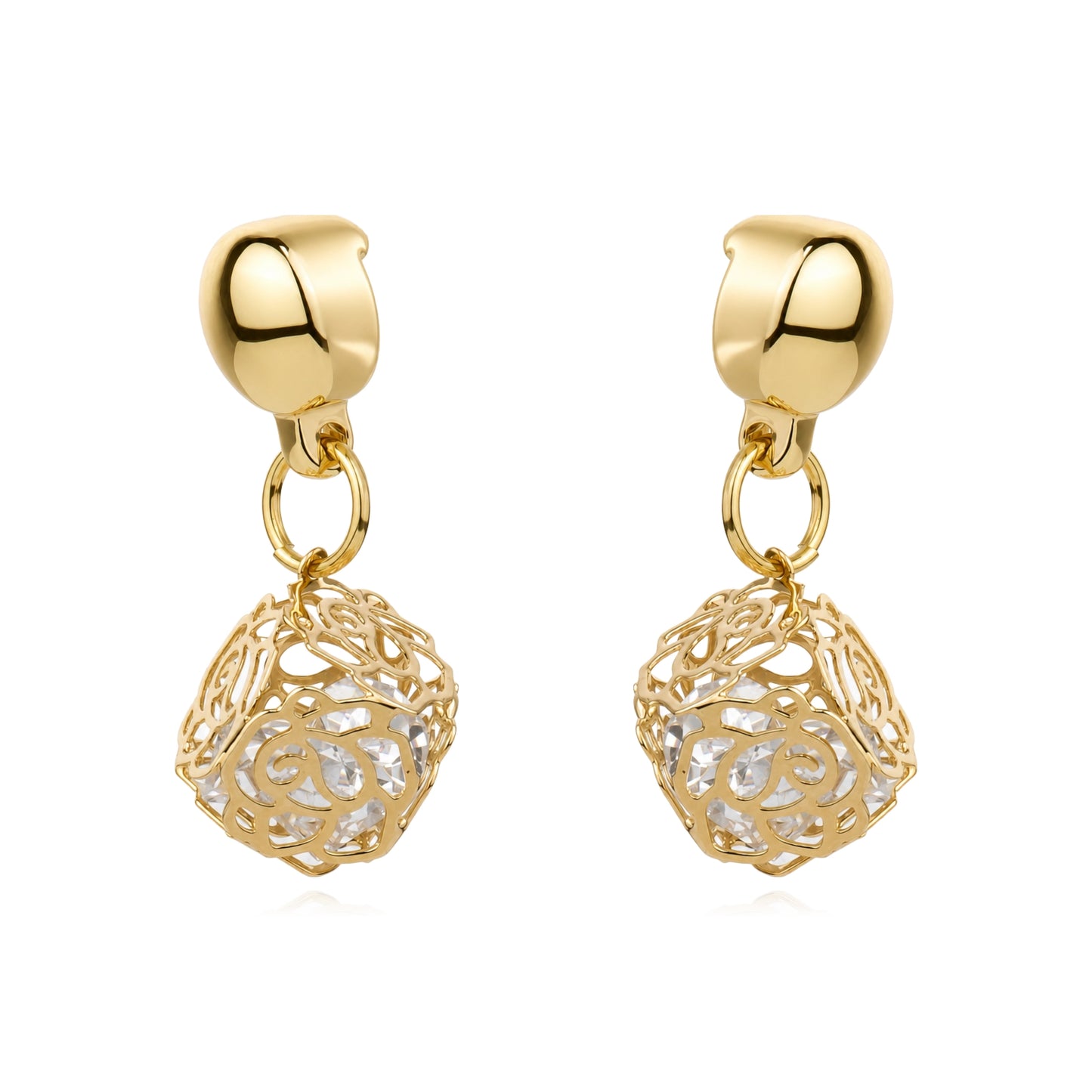 Magnetic Rose Box earrings. Detachable earrings for a truly hypoallergenic jewellery on a white background
