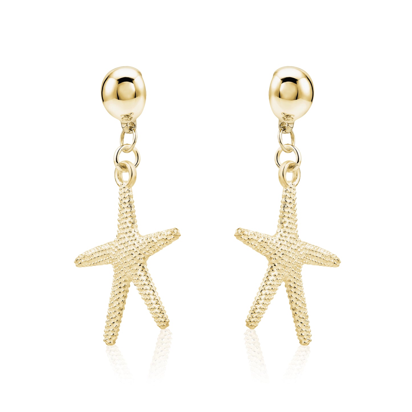 Starfish Charm earrings. Detachable earrings for a truly hypoallergenic jewellery on a white background