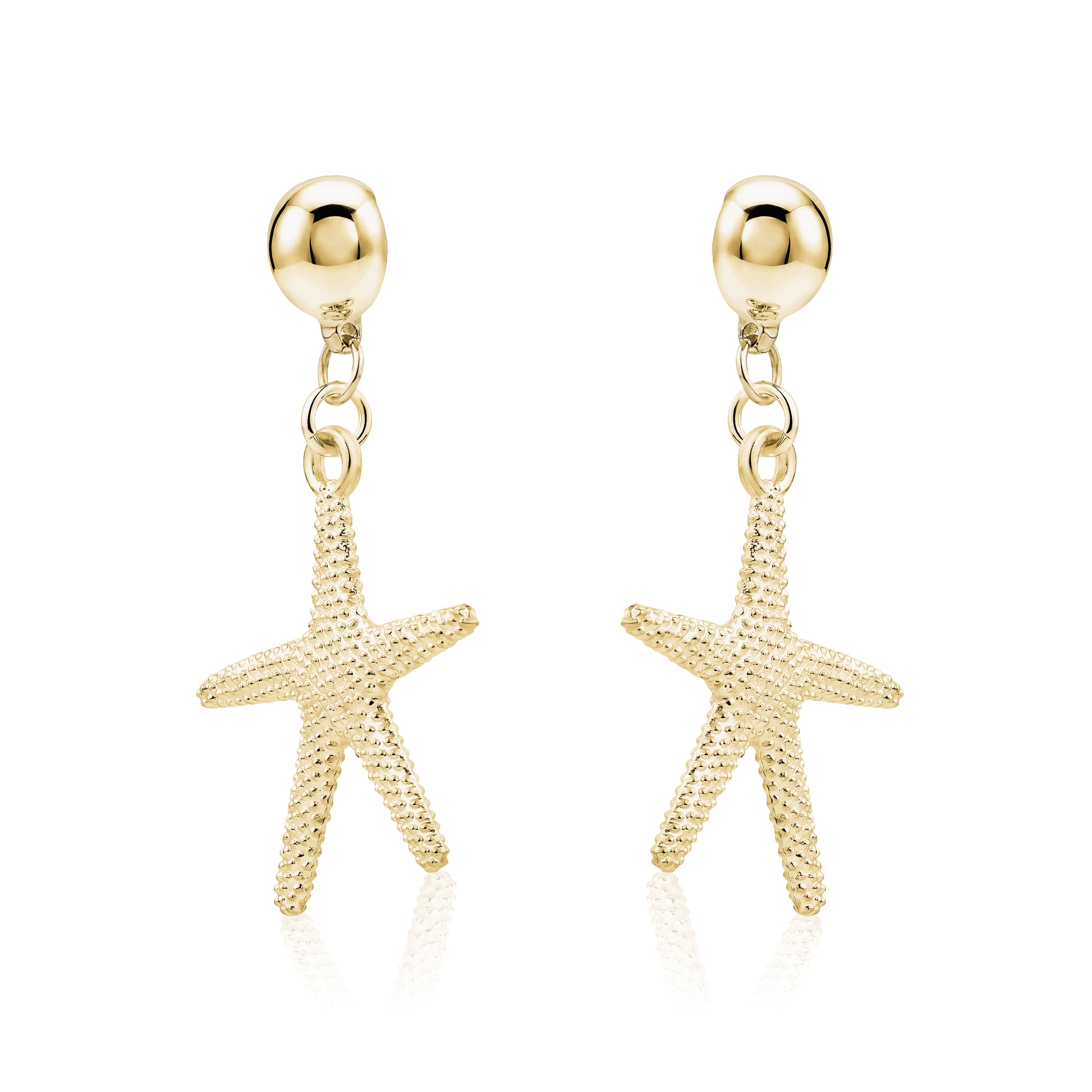 Starfish Charm earrings. Detachable earrings for a truly hypoallergenic jewellery on a white background