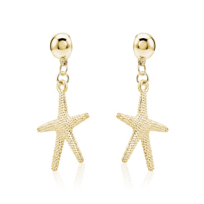Starfish Charm earrings. Detachable earrings for a truly hypoallergenic jewellery on a white background