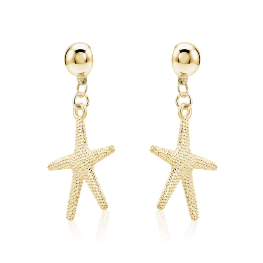 Starfish Charm earrings. Detachable earrings for a truly hypoallergenic jewellery on a white background