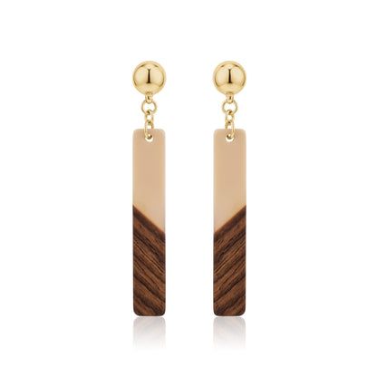 ranslucent wood earrings. Detachable earrings for a truly hypoallergenic jewellery on a white background