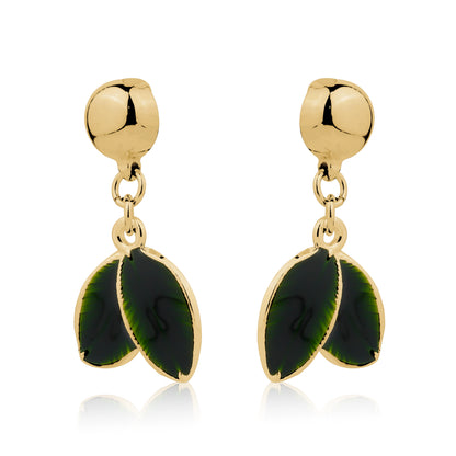 Magnetic Leaf nature earrings. Detachable earrings for a truly hypoallergenic jewellery on a white background