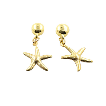 Starfish Charm earrings. Detachable earrings for a truly hypoallergenic jewellery on a white background