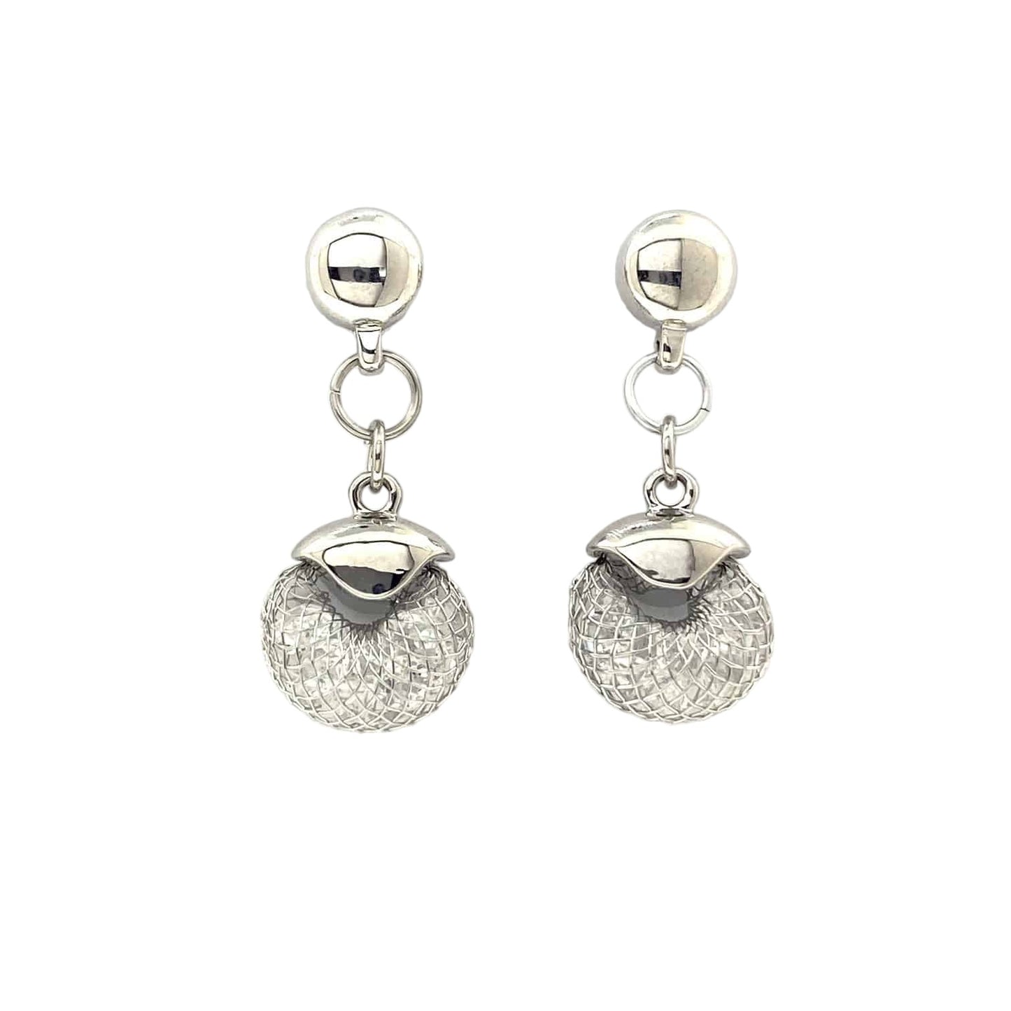 Interchangeable earrings Enmeshed silver