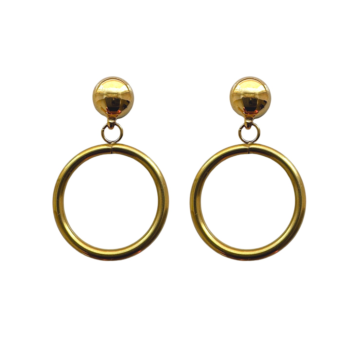  Hypoallergenic Gold 20mm hoops titanium interchangeable earring systemn