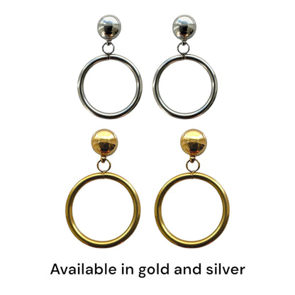  Hypoallergenic Gold or silver 20mm hoop titanium interchangeable earring system