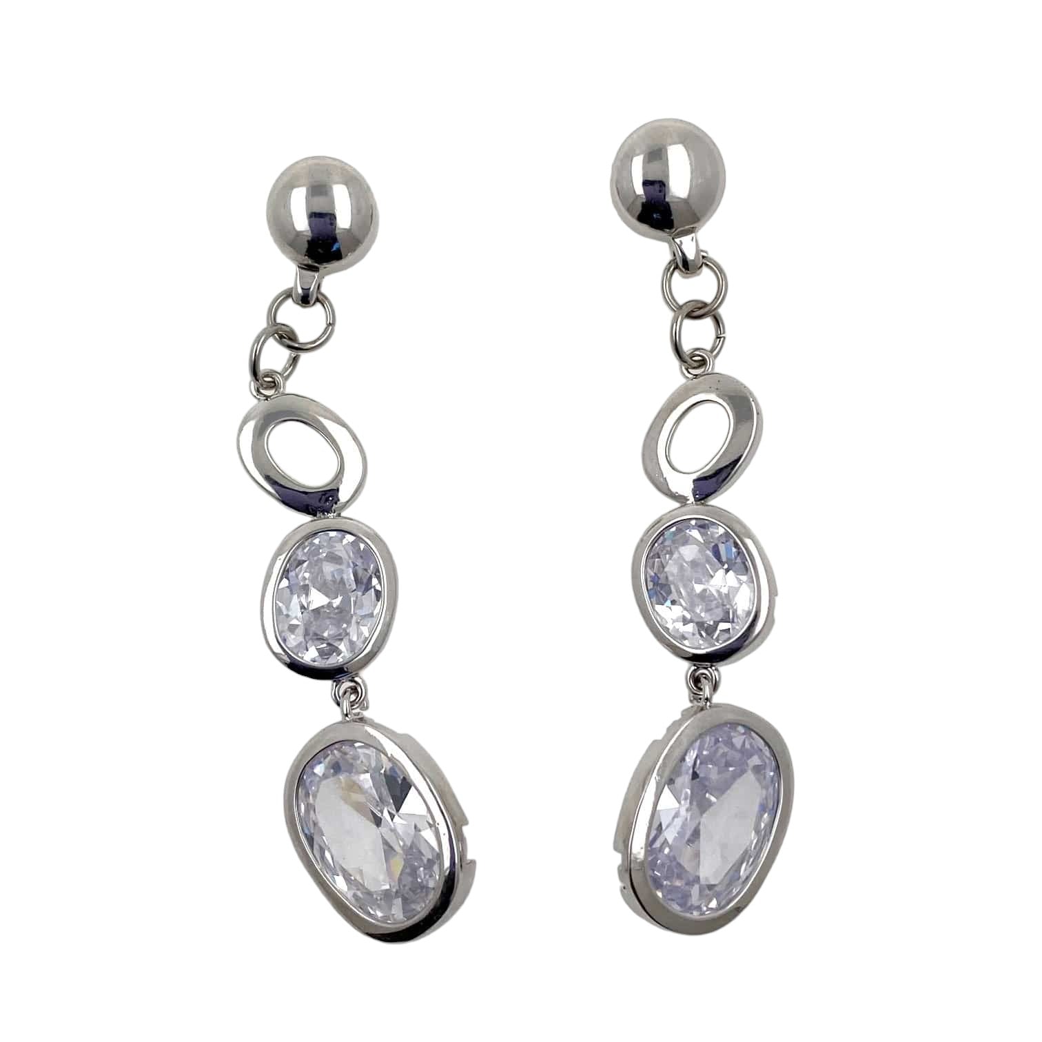 Interchangeable Large Hanging Gemstones earring. Detachable earrings for a truly hypoallergenic jewellery on a white background