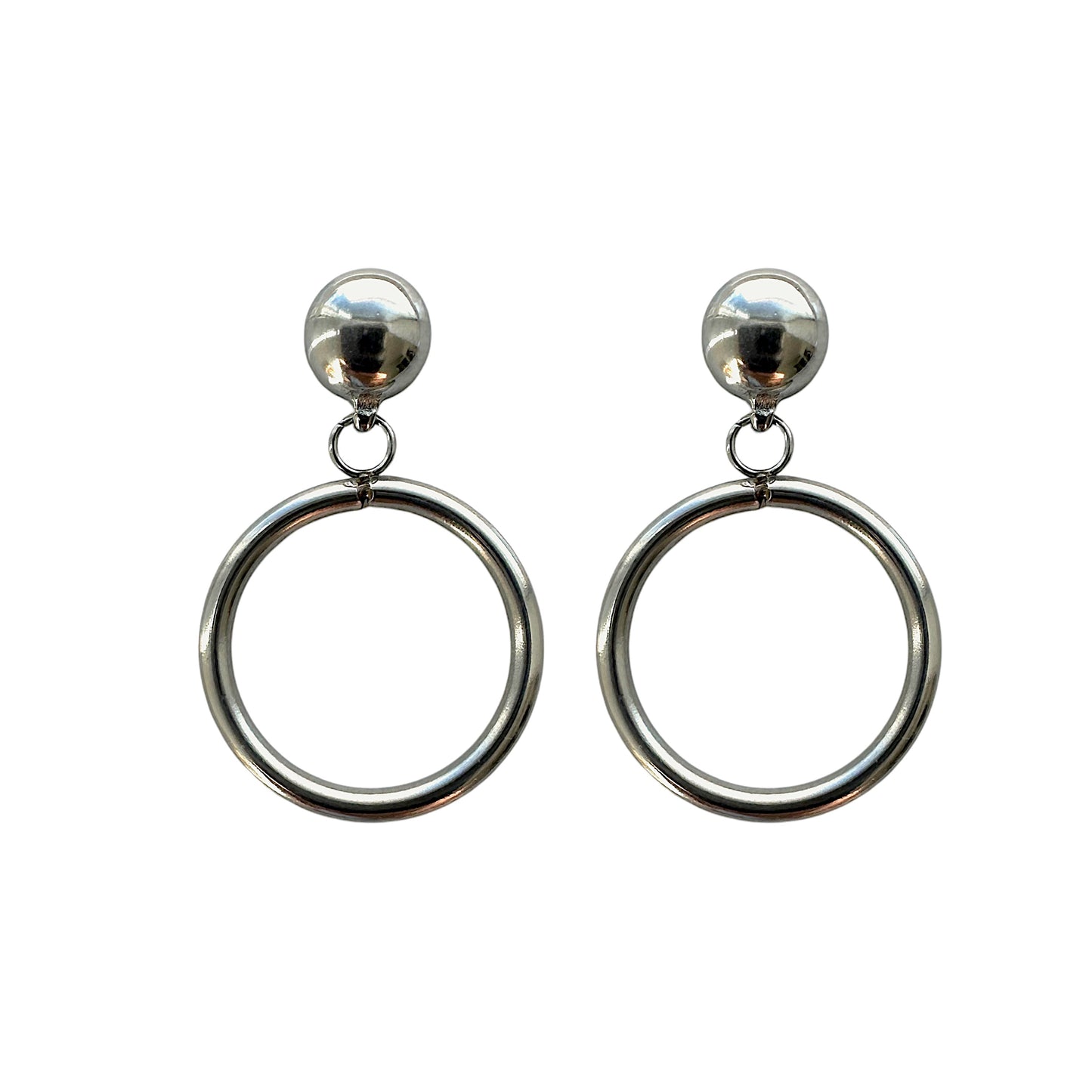 Interchangeable earrings silver Hoops 20mm