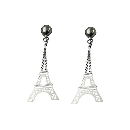 Titanium Interchangeable magnetic Hypoallergenic Earrings Eiffel tower earrings pair