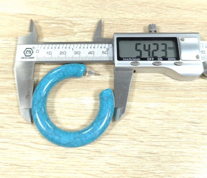 Large Sapphire Hoops .  posts are made from titanium.  measured