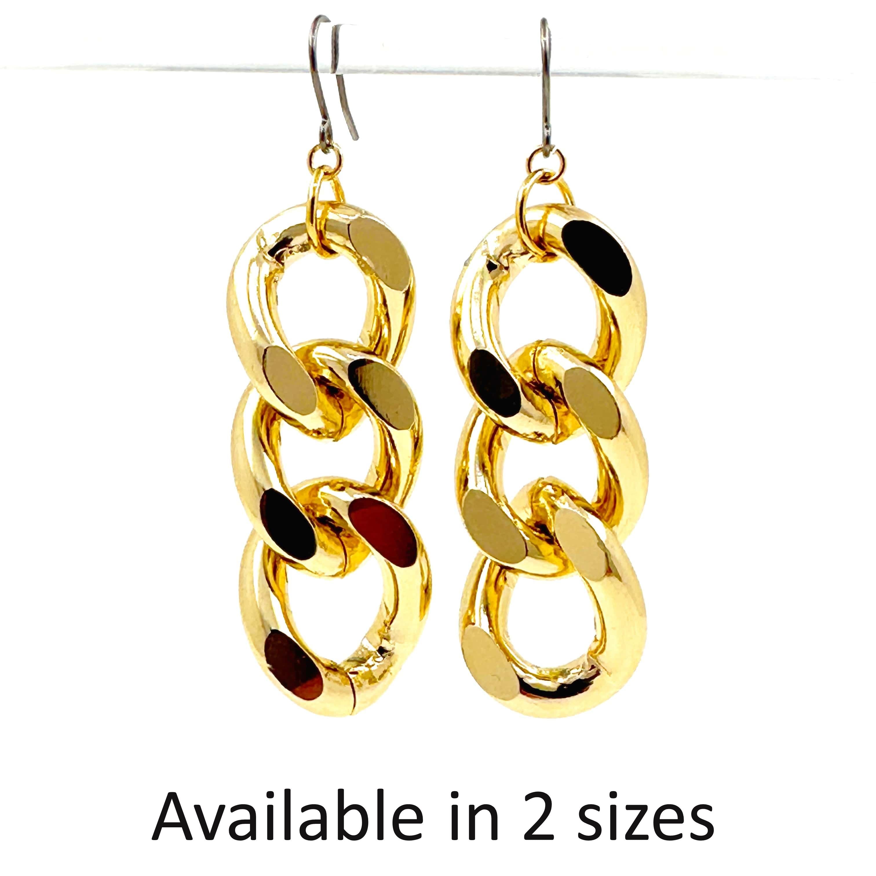 Gold chain earrings