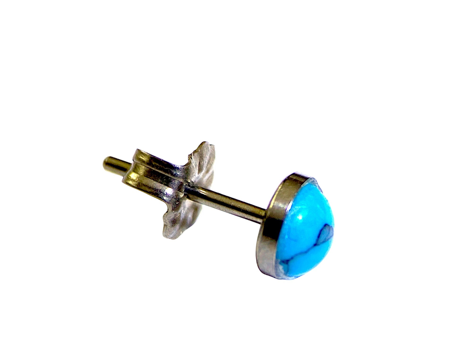 Marbled Studs -solid titanium studs and backs- Feature a small and minimal design on a white background. blue