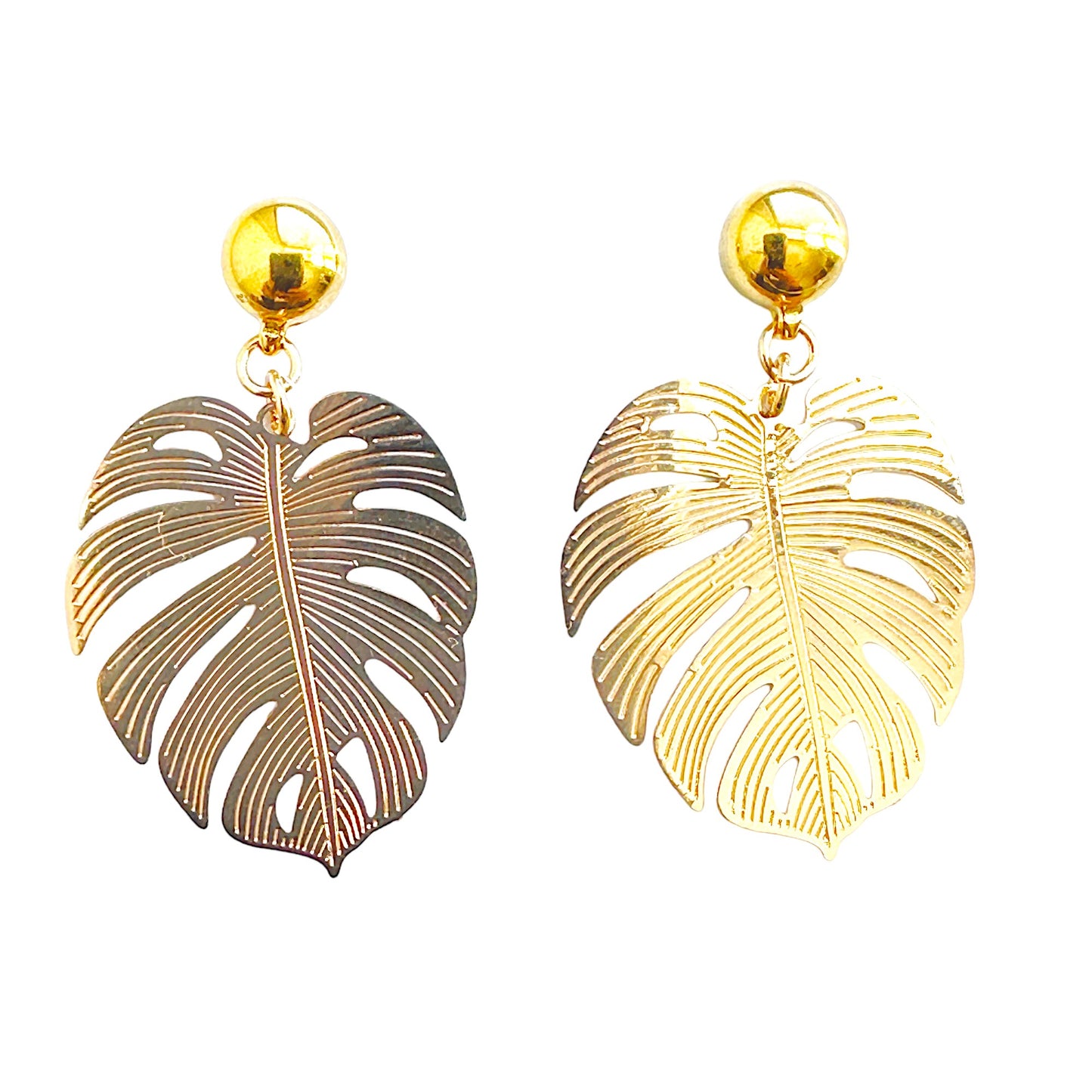 Magnetic Large Leaf Earrings. Detachable earrings for a truly hypoallergenic jewellery on a white background