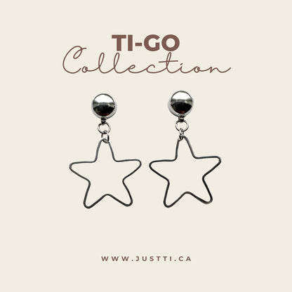 Magnetic Minimal Silver Star earrings. Detachable earrings for a truly hypoallergenic jewellery on a white background collection