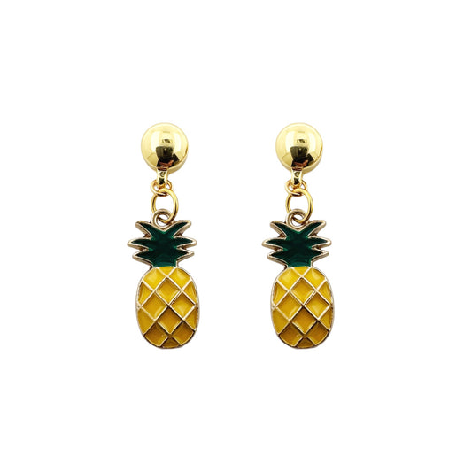 Pineapple Charm Earring. Detachable earrings for a truly hypoallergenic jewellery on a white background