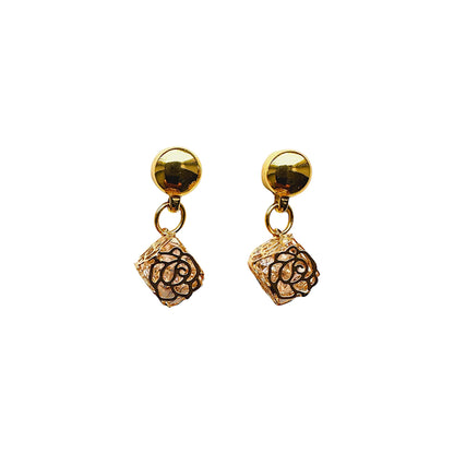 Magnetic Rose Box earrings. Detachable earrings for a truly hypoallergenic jewellery on a white background