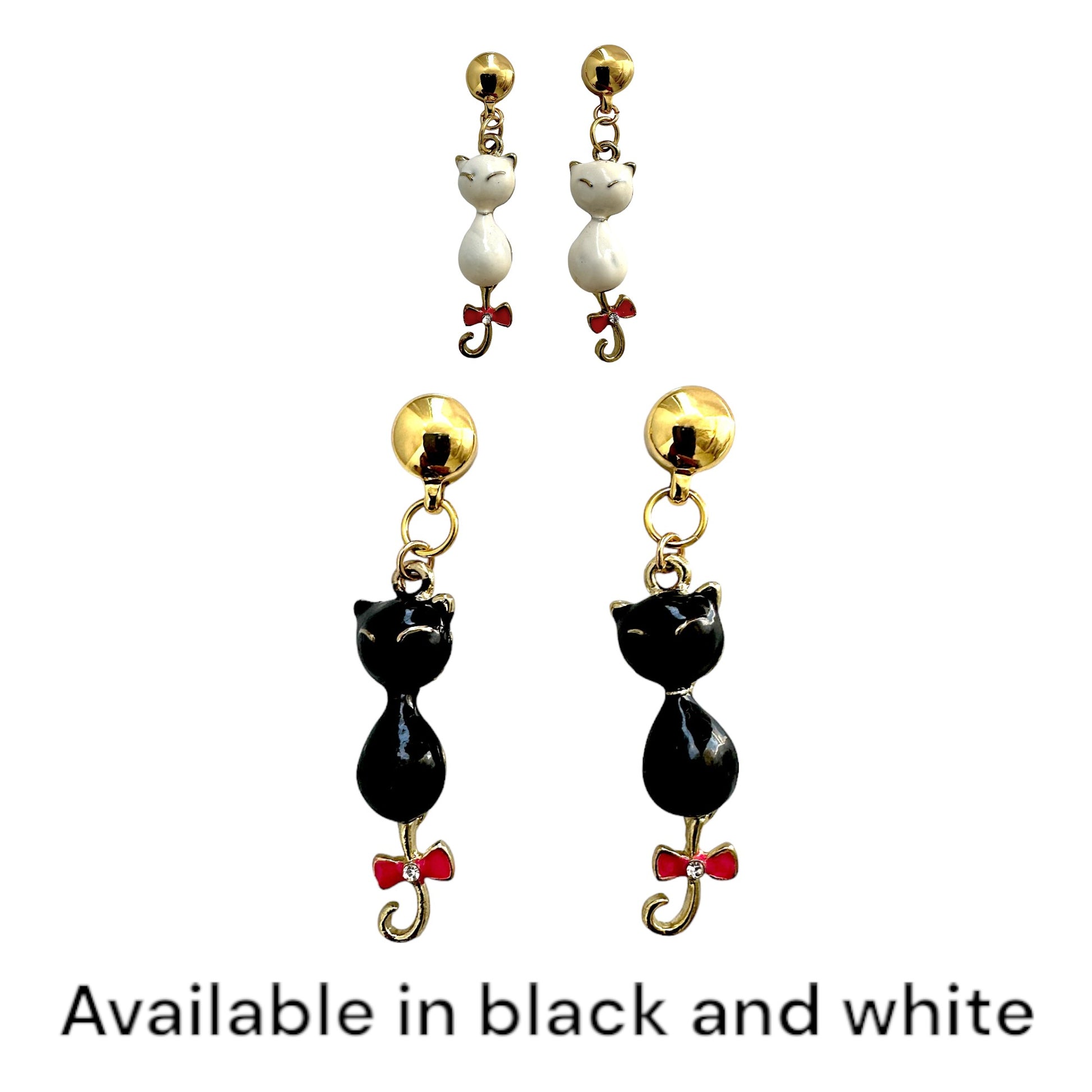 Magnetic Siamese Charm earrings. Detachable earrings for a truly hypoallergenic jewellery on a white background