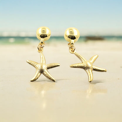 Starfish Charm earrings. Detachable earrings for a truly hypoallergenic jewellery on a sea background