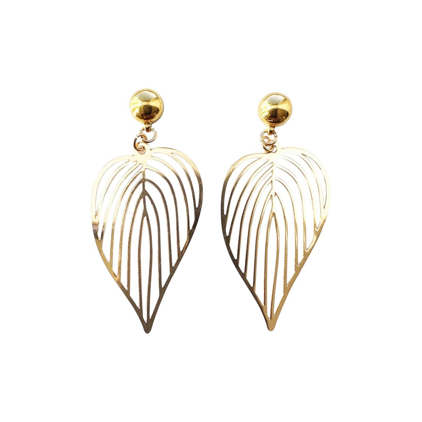 Tropical Leaves Earrings. Detachable earrings for a truly hypoallergenic jewellery on a white background