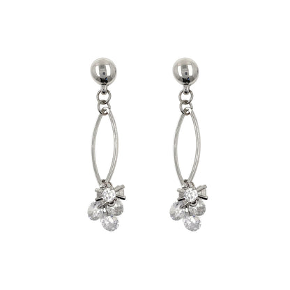 Suspended diamond gems earring. Detachable earrings for a truly hypoallergenic jewellery on a white background