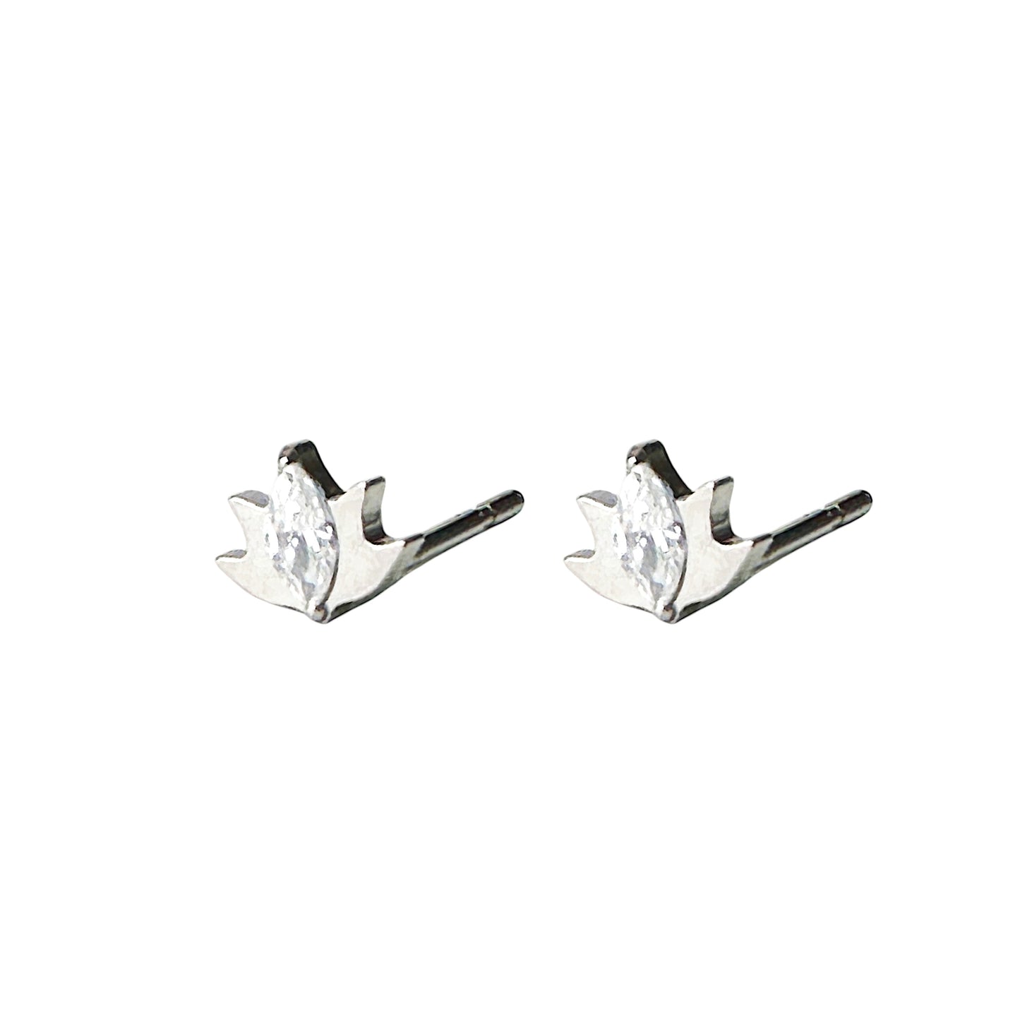 Marquise Gem Titanium Studs diamond gems on a white background