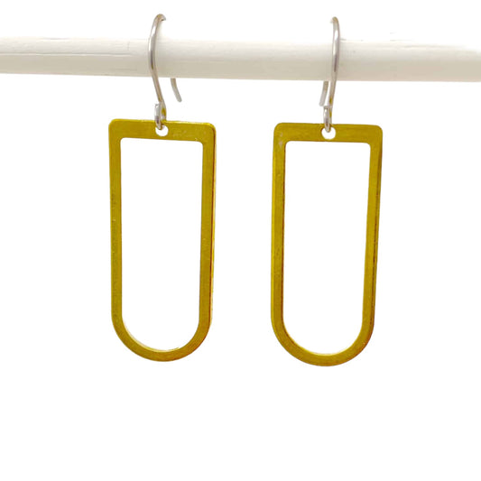 Titanium hoop earrings - Square hoop earring with a titanium hook on a white background