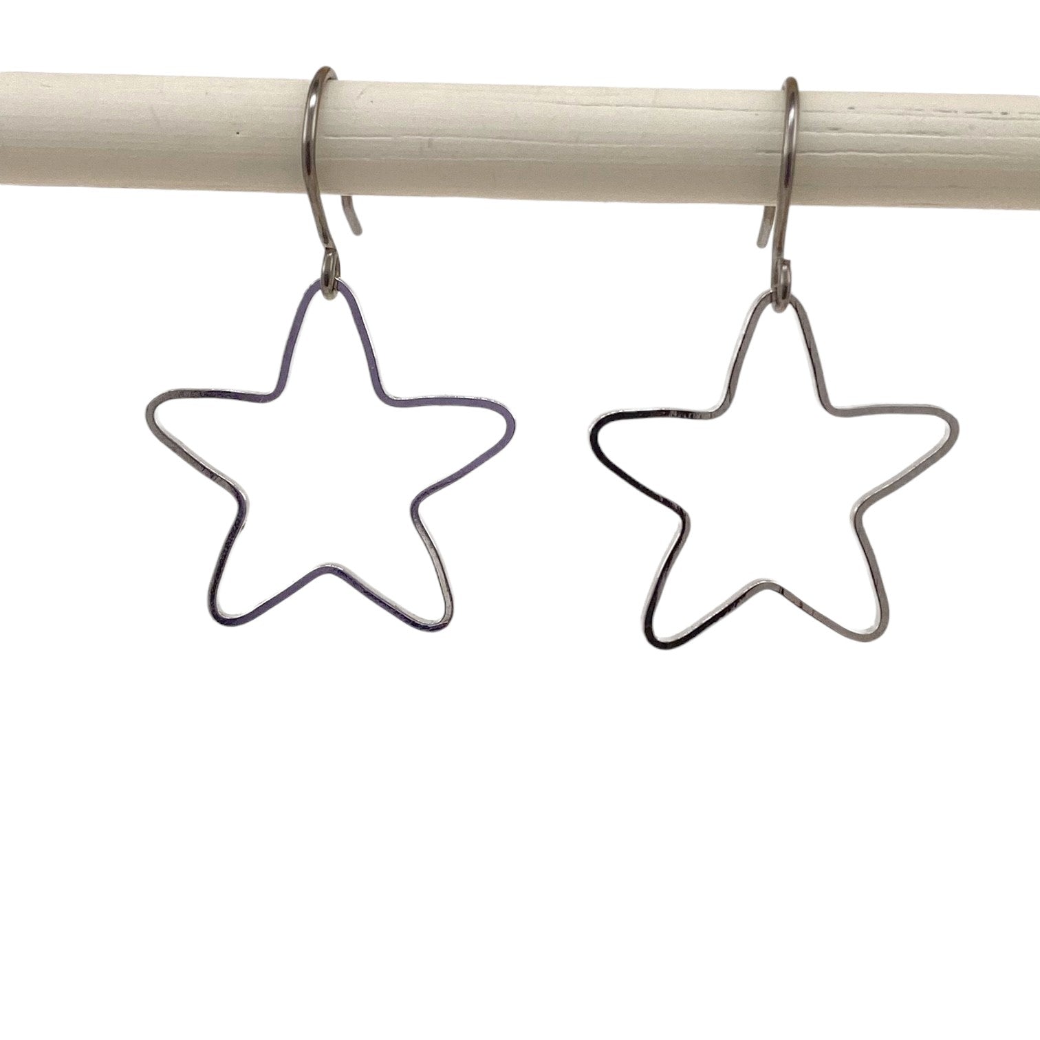 Minimal Silver Star Titanium Earrings - Truly Hypoallergenic | Just-ti