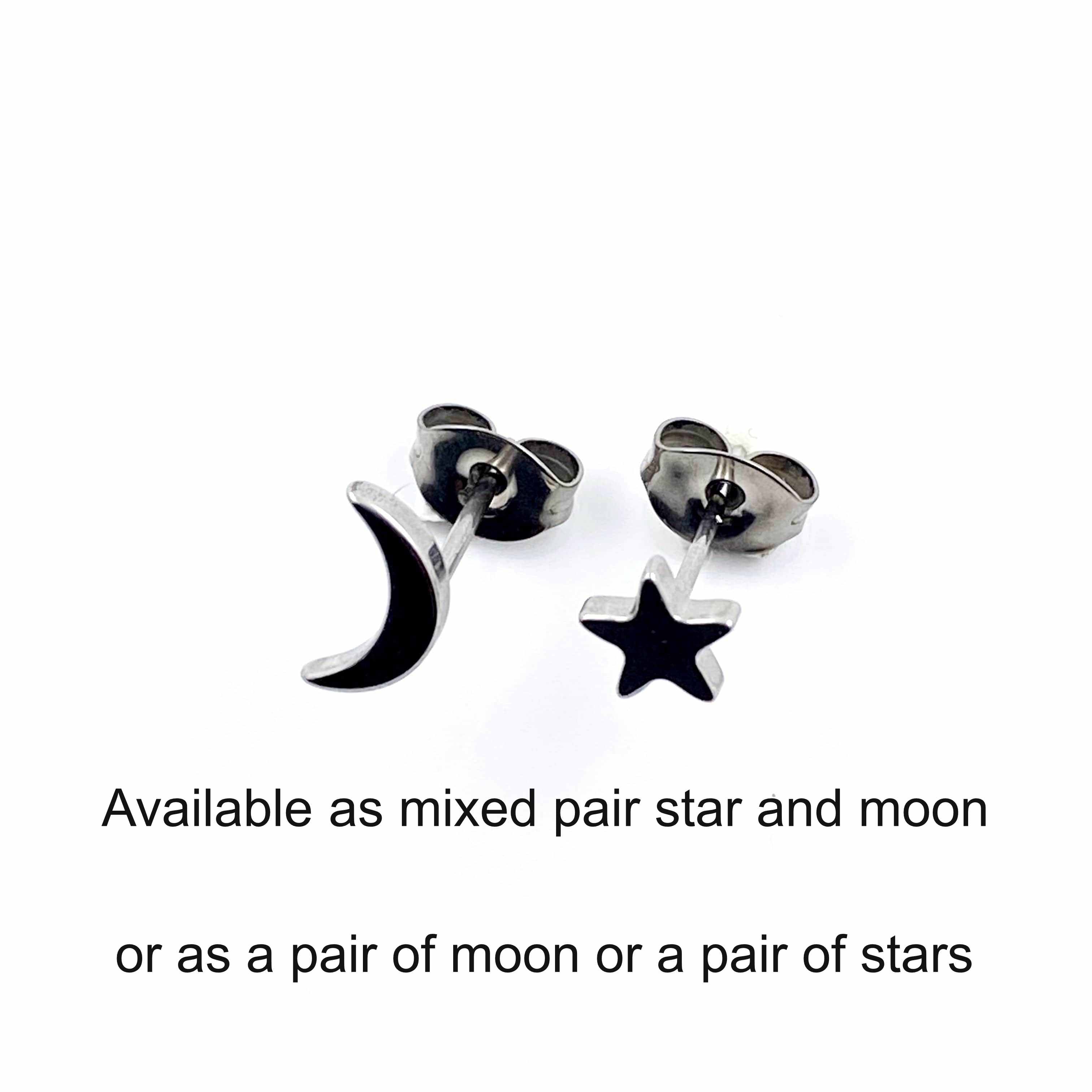 Boucles d'oreilles lune et étoile