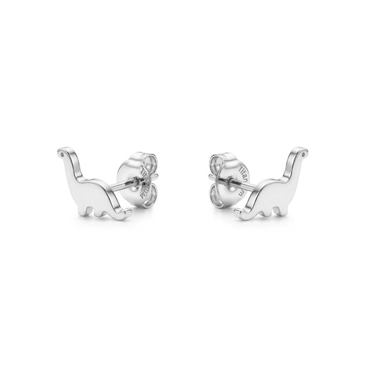 Dinosaur studs solid titanium small and on a white background. 