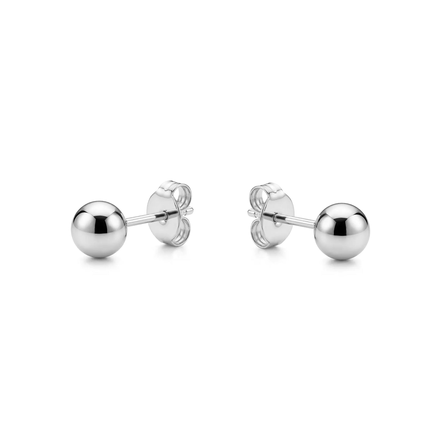 Titanium 5 mm Ball Studs solid titanium studs and backs Feature a small and minimal design on a white background