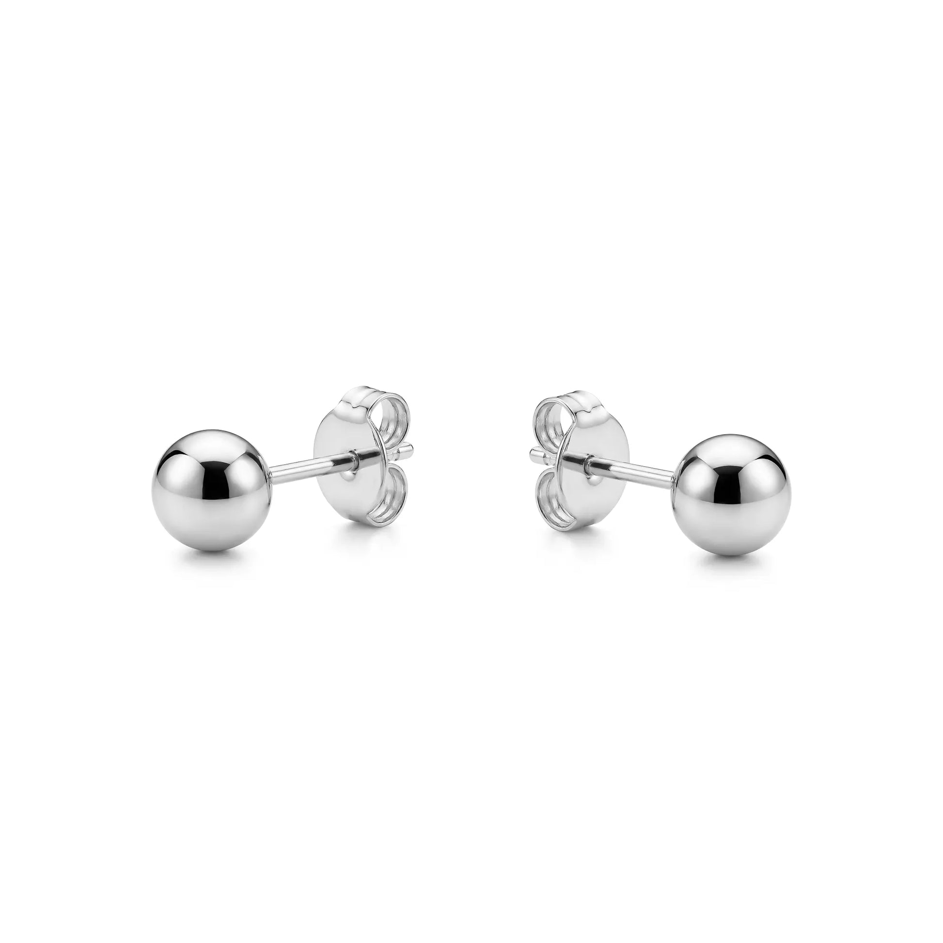 Titanium 5 mm Ball Studs solid titanium studs and backs Feature a small and minimal design on a white background