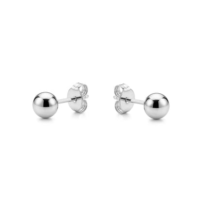 Titanium 5 mm Ball Studs solid titanium studs and backs Feature a small and minimal design on a white background