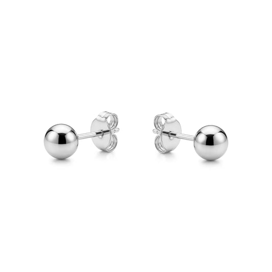 Titanium 5 mm Ball Studs solid titanium studs and backs Feature a small and minimal design on a white background