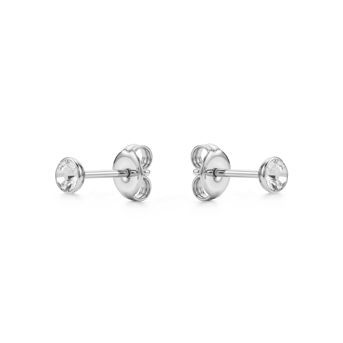 diamond gem titanium studs earrings on a white background