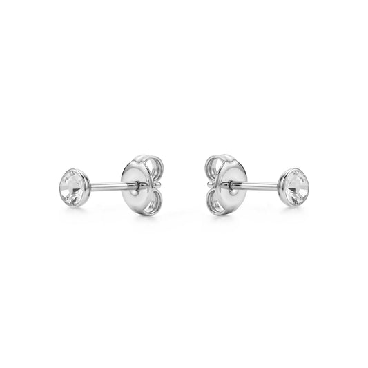 diamond gem titanium studs earrings on a white background