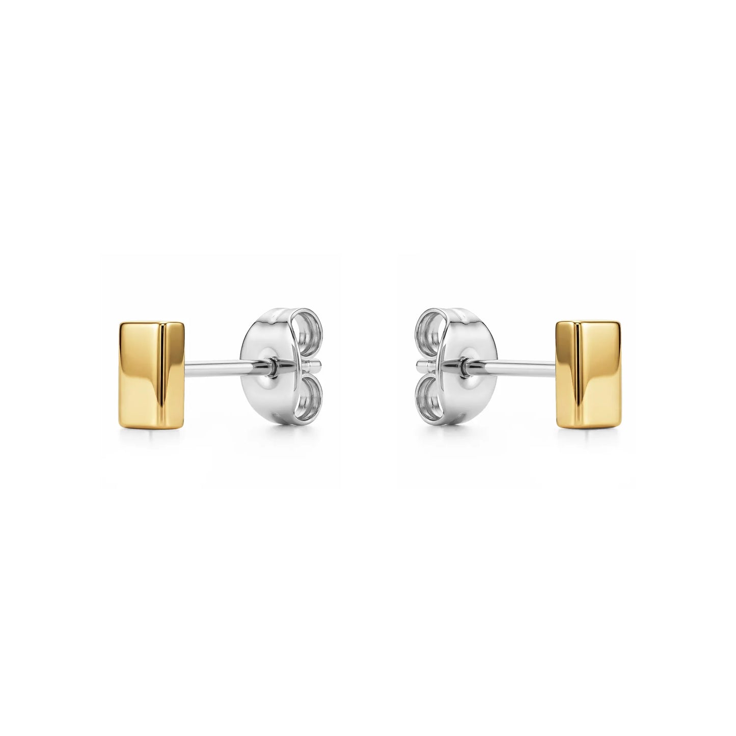 Mini Gold titanium Bar Studs solid titanium on a white background