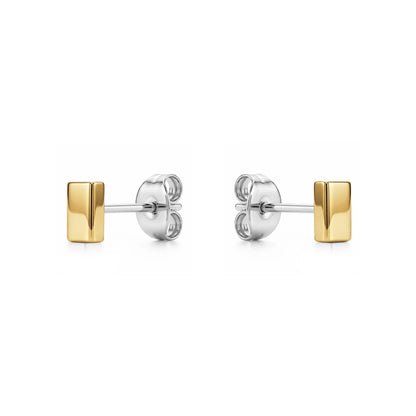 Mini Gold titanium Bar Studs solid titanium on a white background