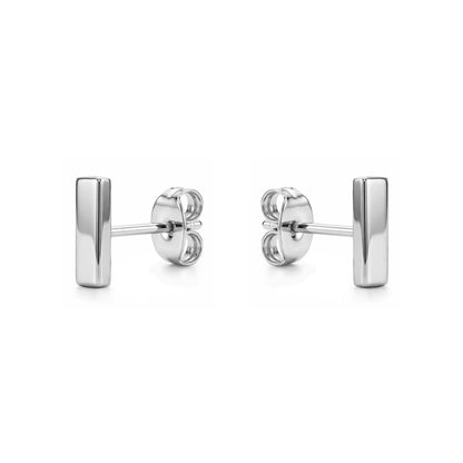Silver Bar Studs solid titanium on a white background