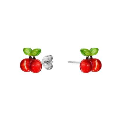 Titanium Cherry Earring Studs