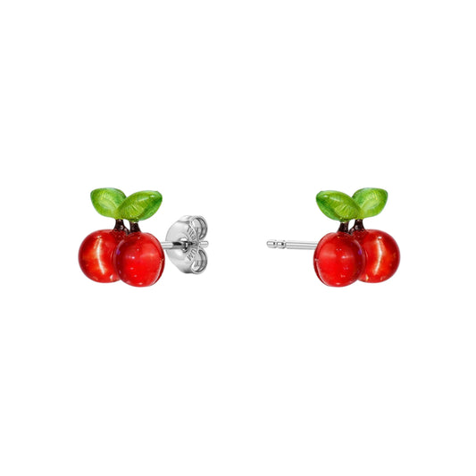 Titanium Cherry Earring Studs