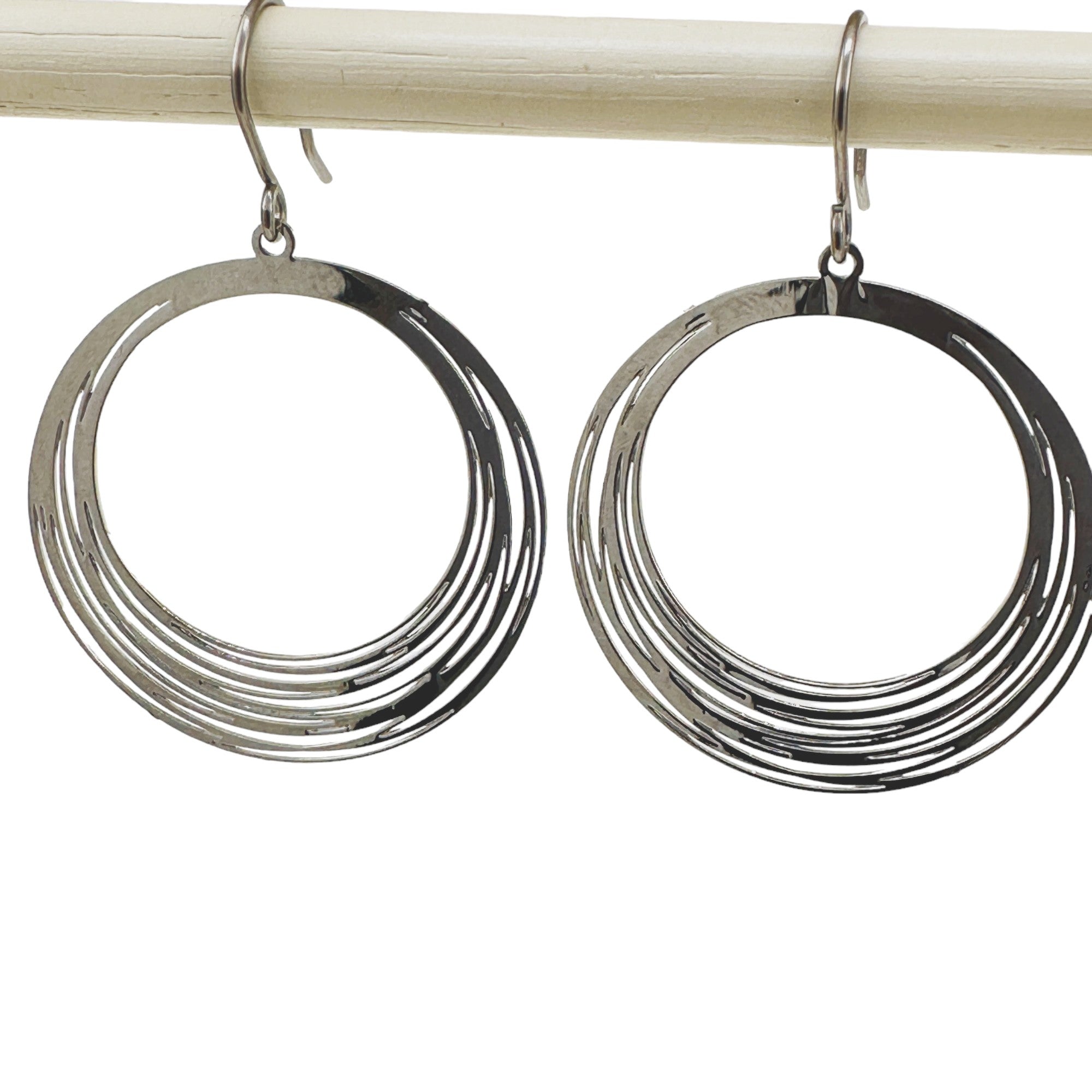 Gold /Silver / String Ring earrings