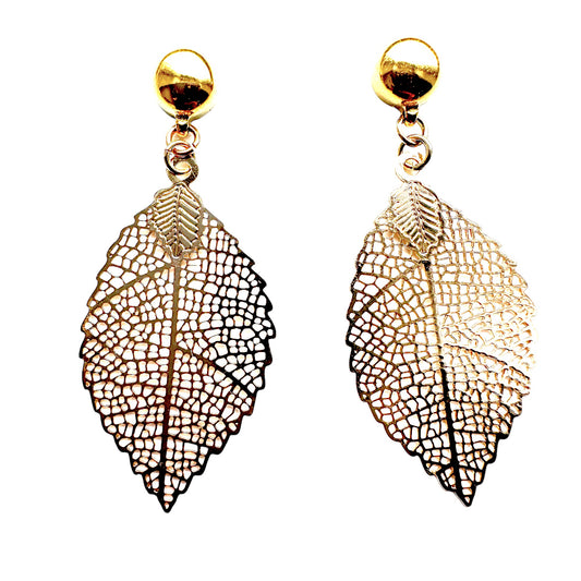 Ti-Go Leaf Earrings Magnetic titanium interchangeable earring system. Detachable earrings for a truly hypoallergenic jewellery on a white background