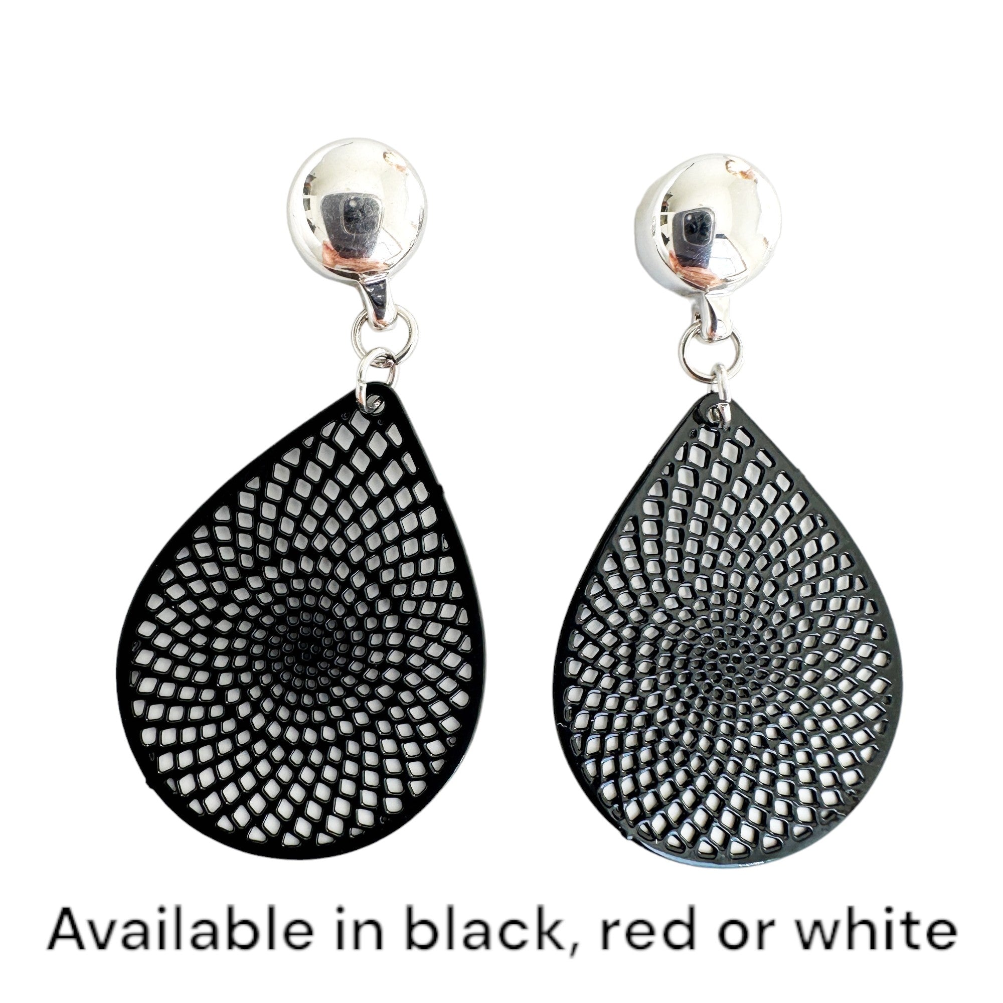 TI-GO Black/Red/White teardrop earrings