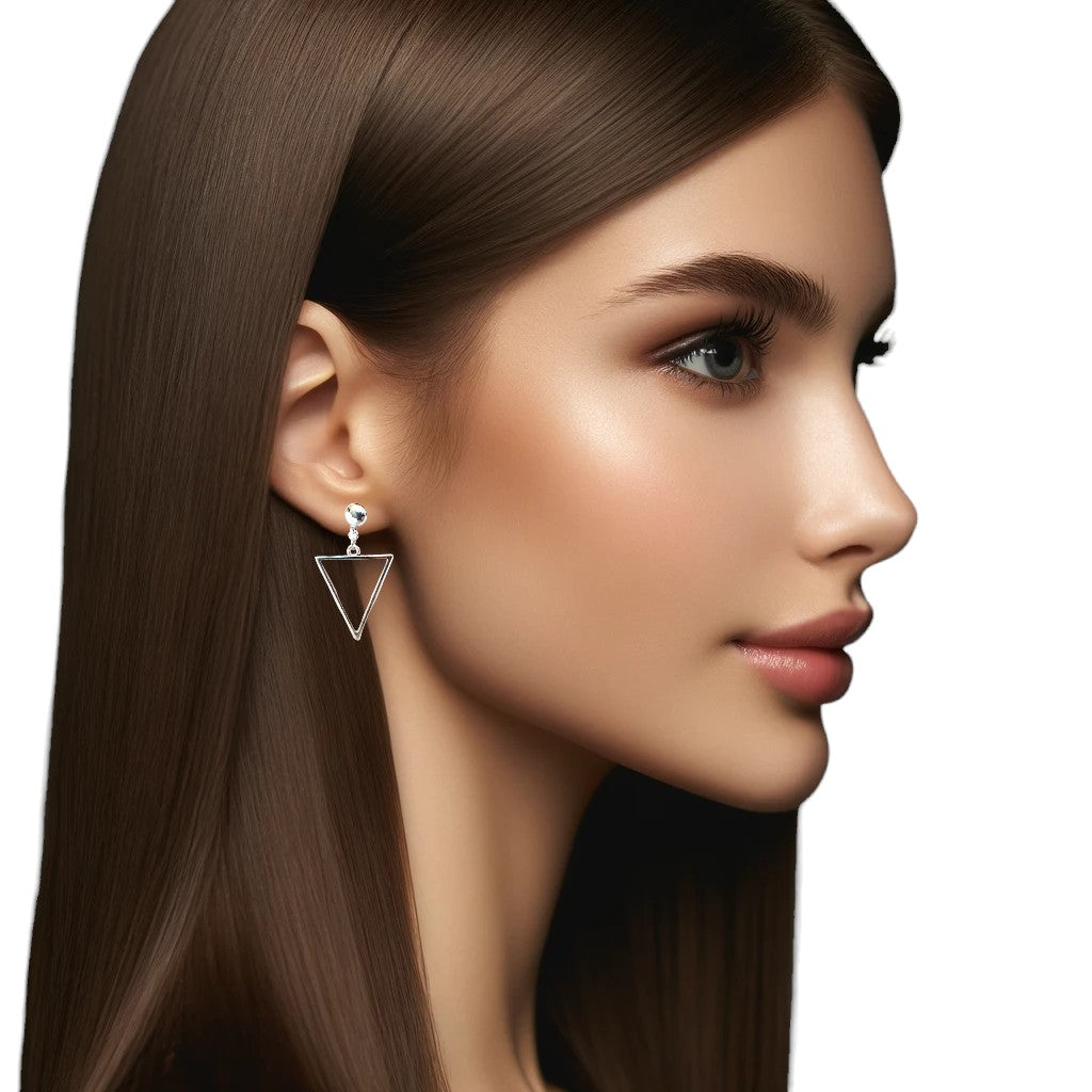 TI-GO Geometric Silver Triangle earrings