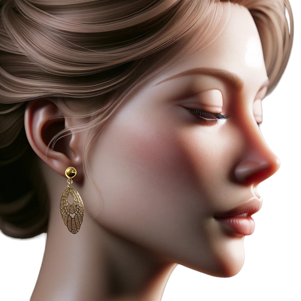 TI-GO Gold Pendant Earrings