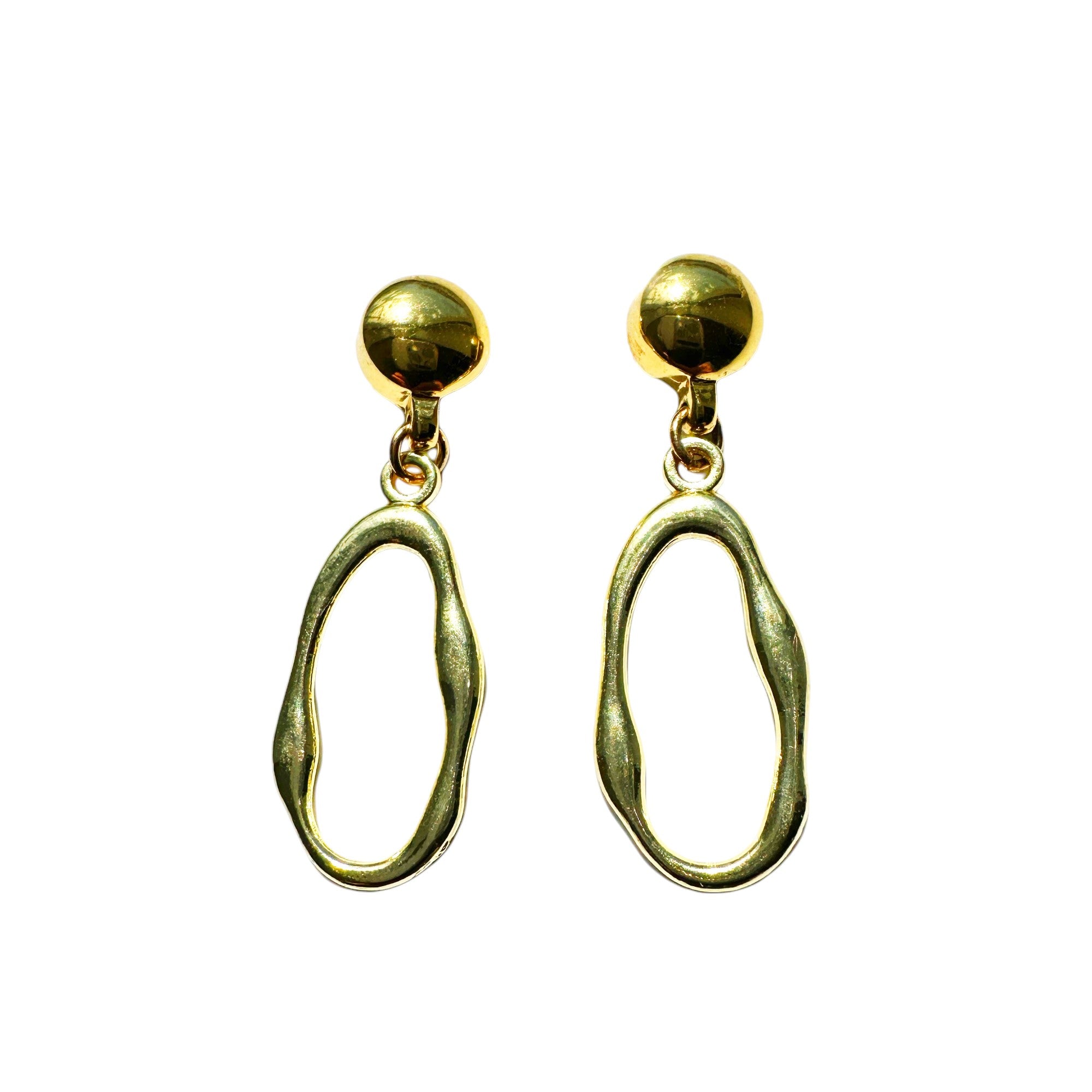 TI-GO Gold oblong loop earrings