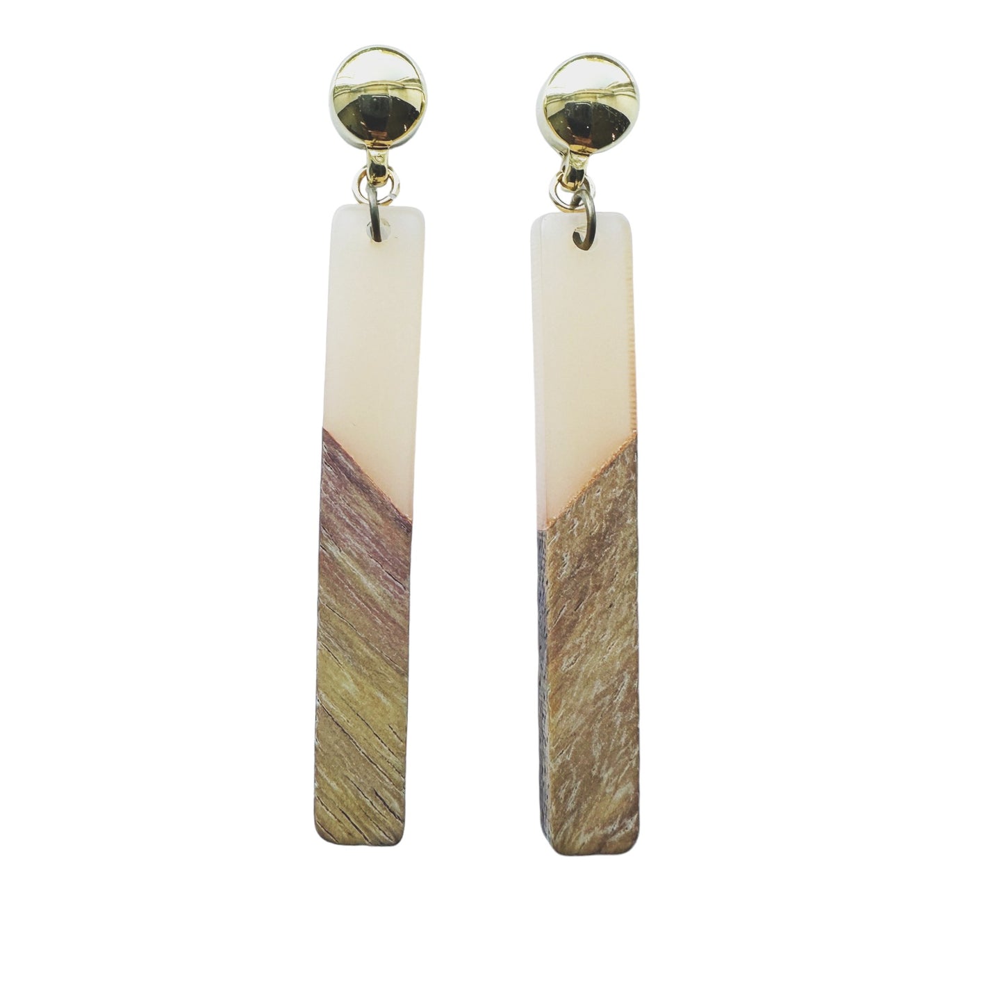 TI-GO translucent wood earrings. Detachable earrings for a truly hypoallergenic jewellery on a white background
