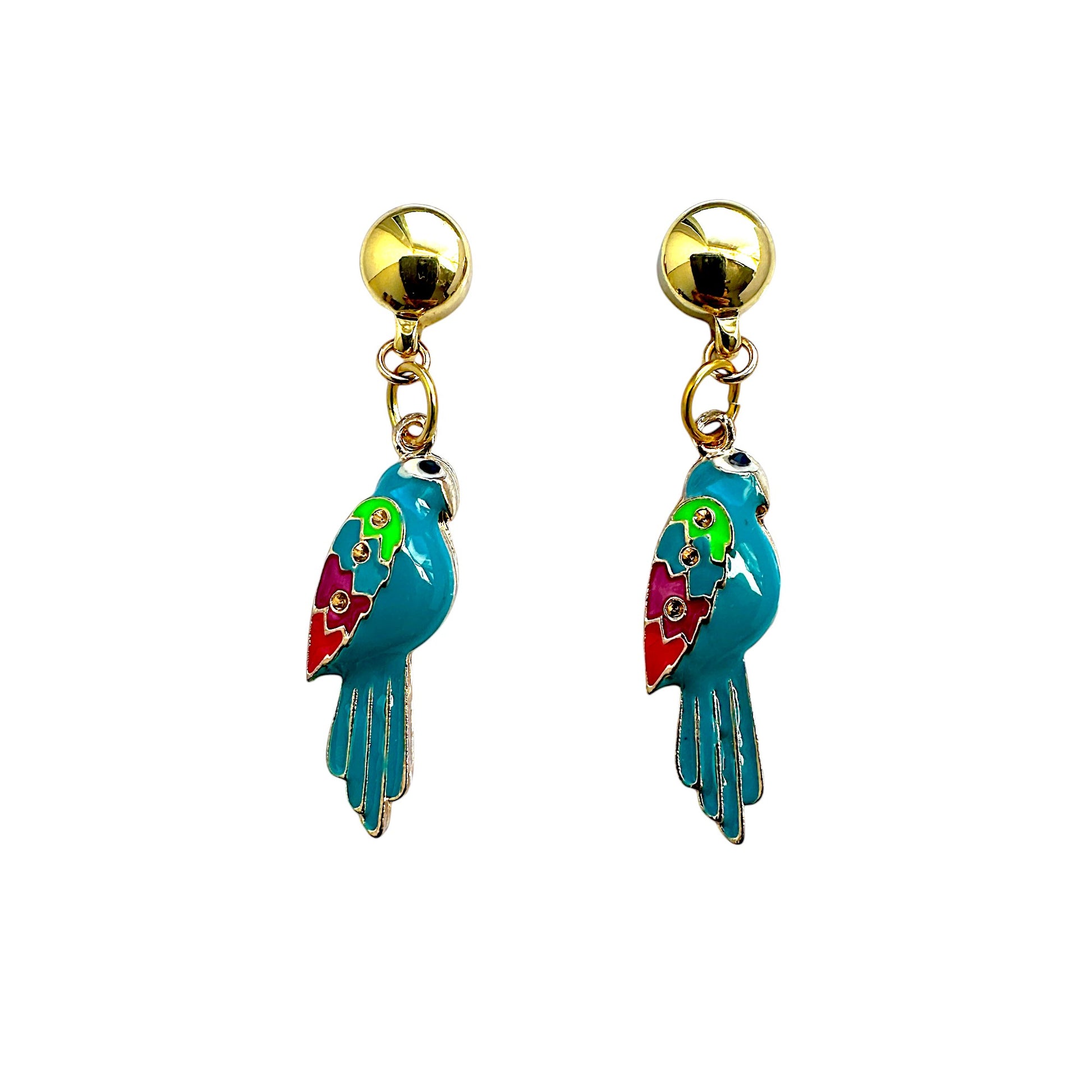 Ti-Go Bird of Paradise Titanium Earrings. Magnetic titanium interchangeable earring system. Detachable earrings for a truly hypoallergenic jewellery on a white background