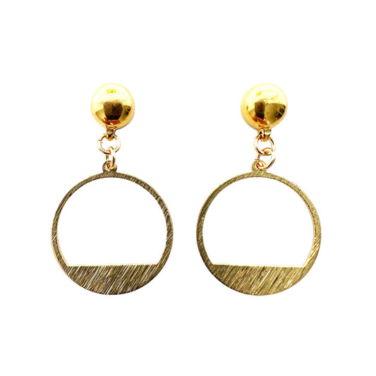 Ti-Go Golden rings earring. Detachable earrings for a truly hypoallergenic jewellery on a white background